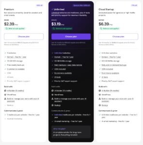 Hostinger Premium vs Business vs Cloud Startup Plans